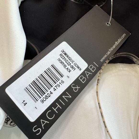 Sachin & Babi Dominique Gown Women's  Size 14 Floral Applique Pleated‎ A-Line - Picture 9 of 10